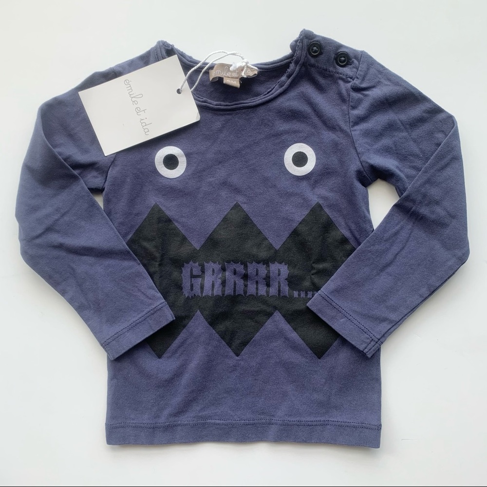 Emile et Ida Monster Graphic Long Sleeve Shirt